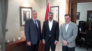 His Excellency, Minster of Environment, Dr. Taher Shakhshir meets w/Samuel K. Burlum, CEO of Extreme Energy Solutions, Inc., and Kabeer Minhas, of Global Tap -Consultant to Extreme Energy Solutions. The Ministry of Environment is Jordan's equivelant to US EPA.
